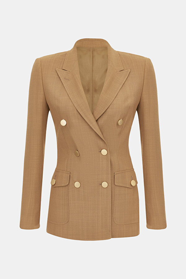 BROWN SURPLICE NECKLINE (CROSS-OVER NECKLINE) JACKET 7