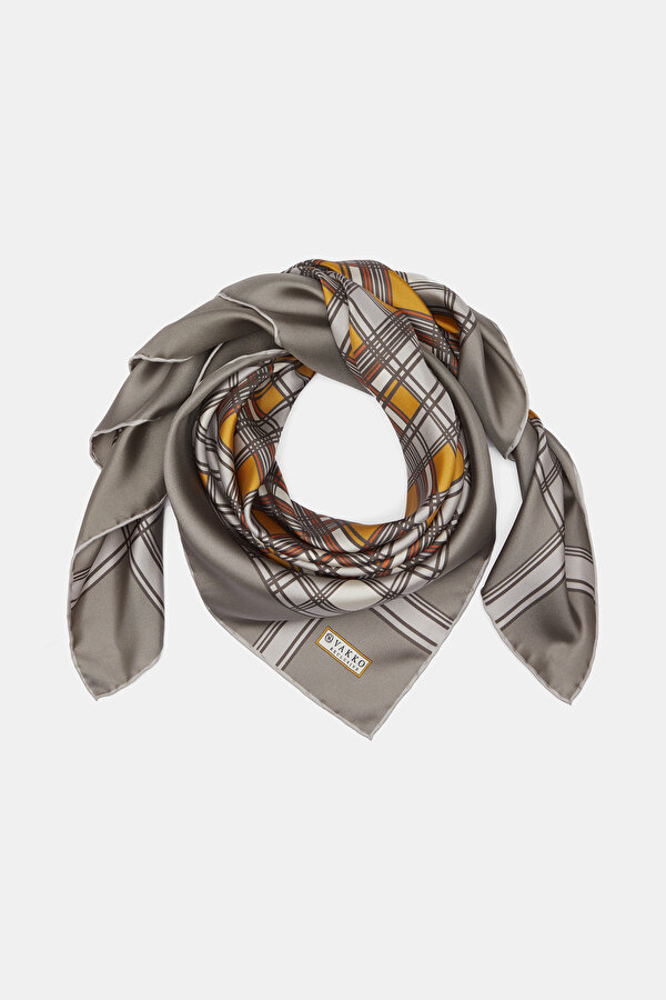 MINK CHECK TWILL SCARF 2