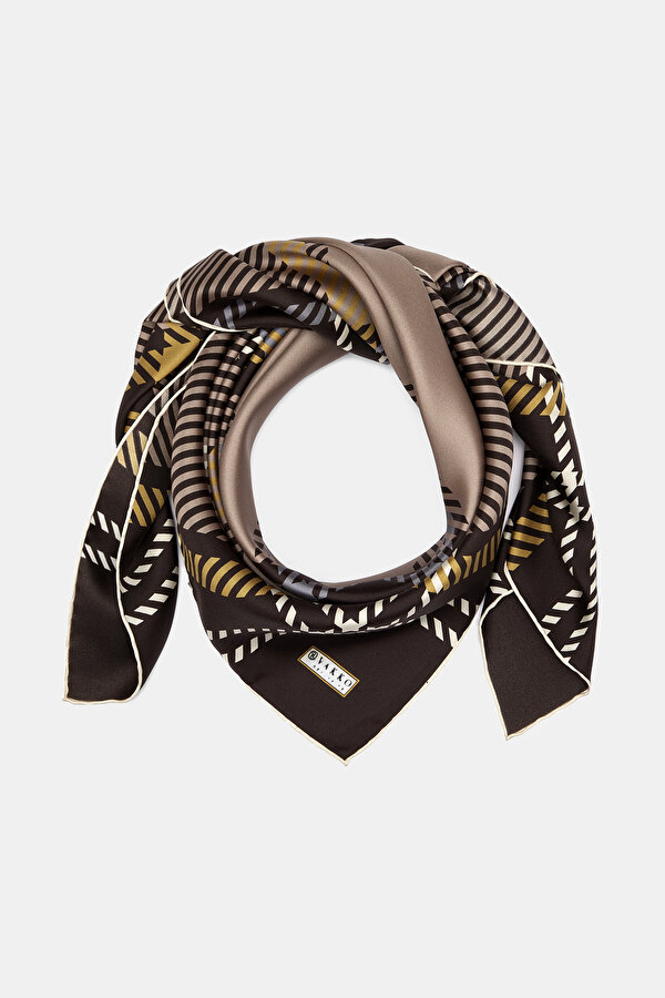 MINK CHECK TWILL SCARF 2