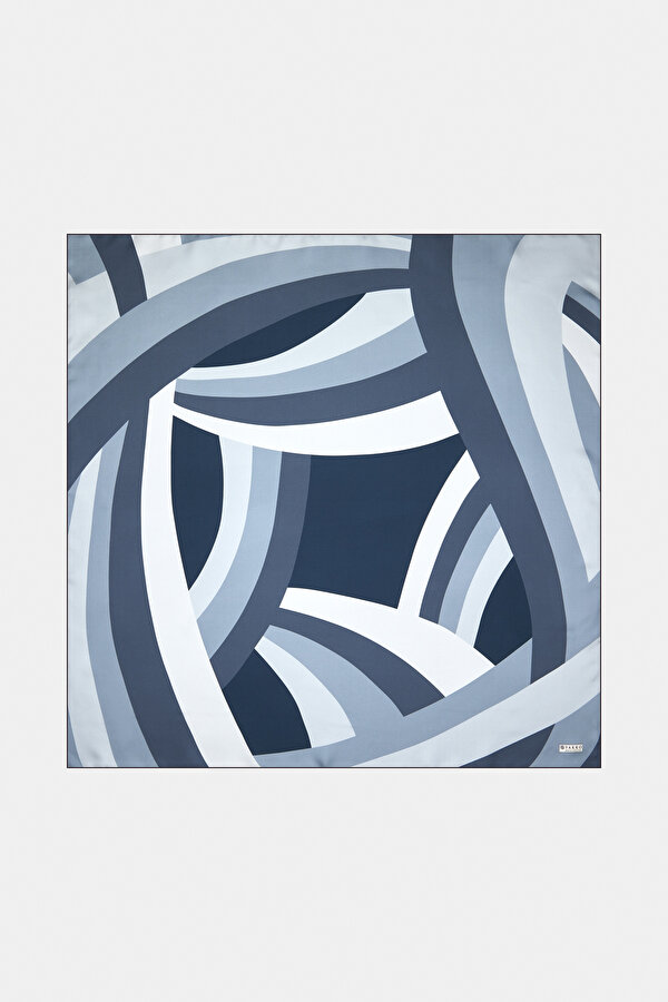 OIL GREEN GEOMETRIC DESIGN TWILL SCARF