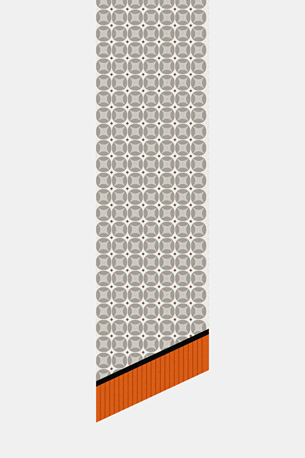 VİZON GEOMETRİK DESENLİ TWILL FULAR 2