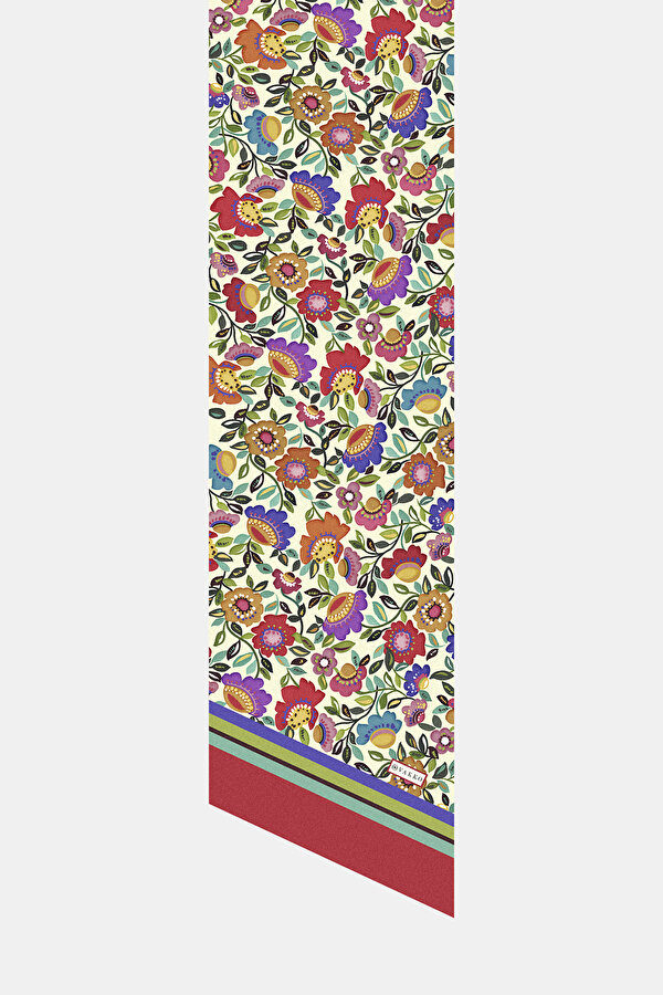 AÇIK SARI ÇİÇEK DESENLİ TWILL FULAR