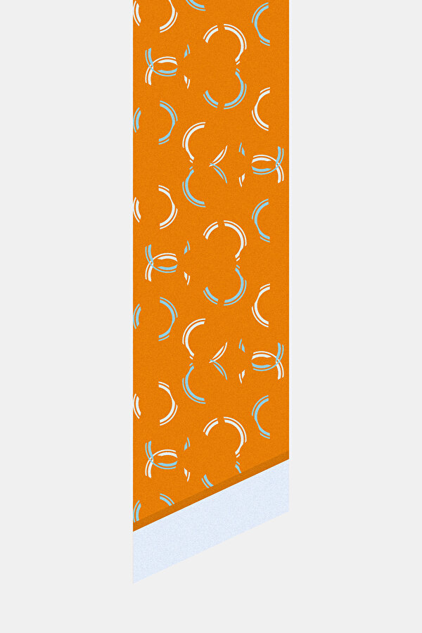 AÇIK GRI GEOMETRİK DESENLİ TWILL FULAR 2