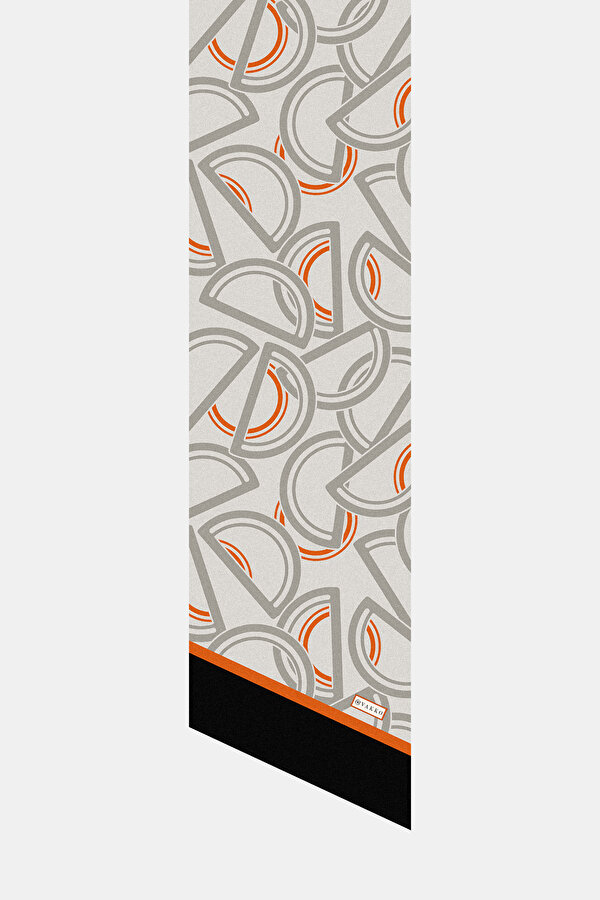 KUM GEOMETRİK DESENLİ TWILL FULAR