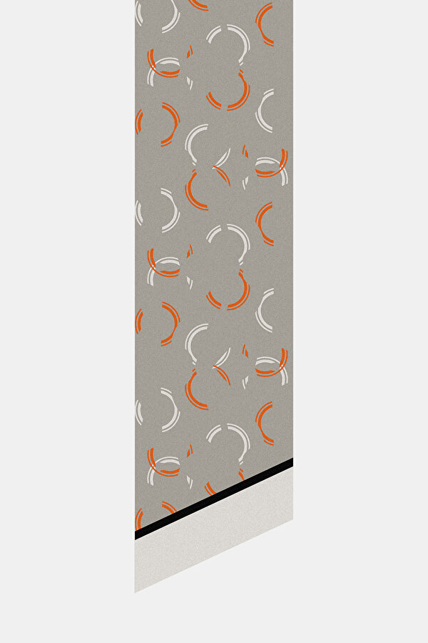 KUM GEOMETRİK DESENLİ TWILL FULAR 2