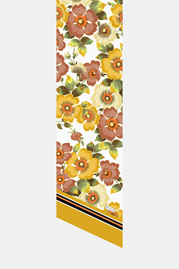 DARK ORANGE TWILL FOULARD