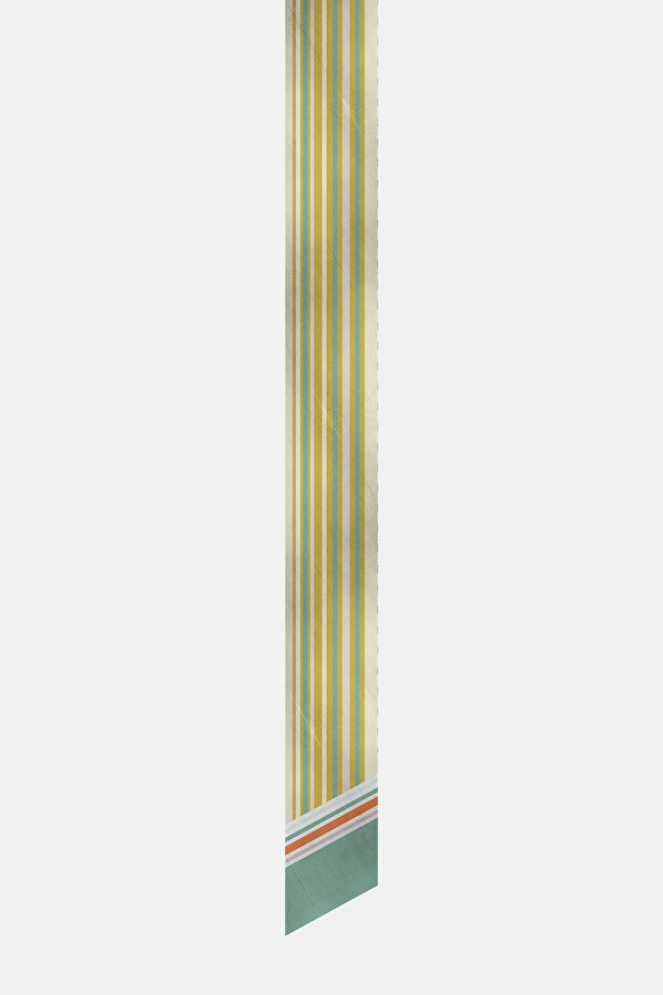 EKRU ÇİÇEK DESENLİ TWILL FULAR 2