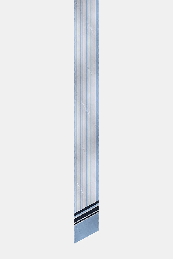AÇIK MAVİ GEOMETRİK DESENLİ TWILL FULAR 2