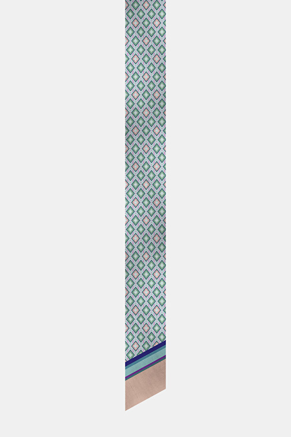 MAVİ ÇİÇEK DESENLİ TWILL FULAR 2