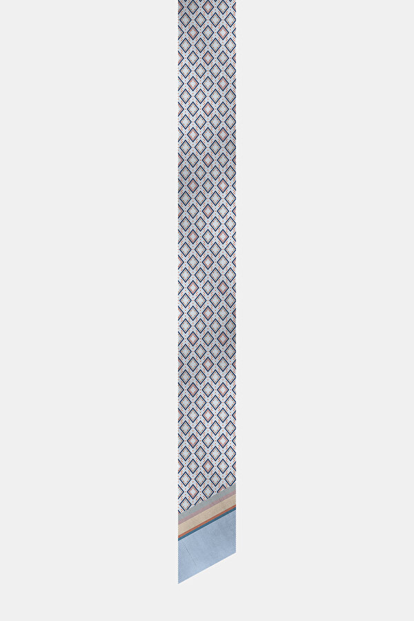 GÜMÜŞ ÇİÇEK DESENLİ TWILL FULAR 2