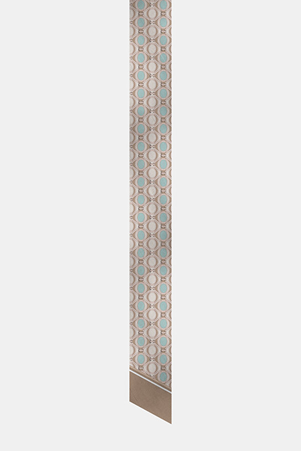 WATER GREEN GEOMETRIC DESIGN TWILL FOULARD