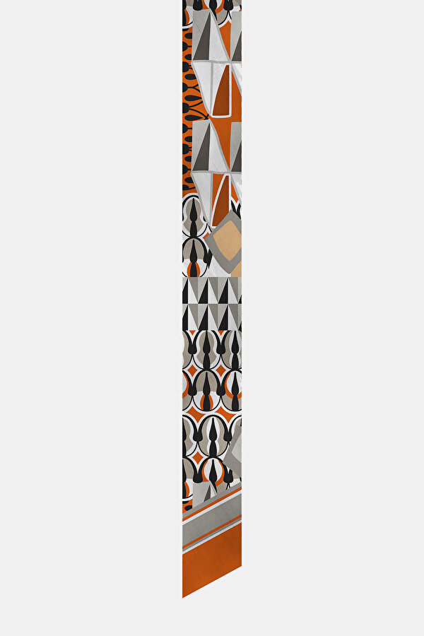 VİZON GEOMETRİK DESENLİ TWILL FULAR 2