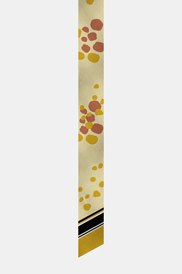YELLOW GEOMETRIC DESIGN TWILL FOULARD 2