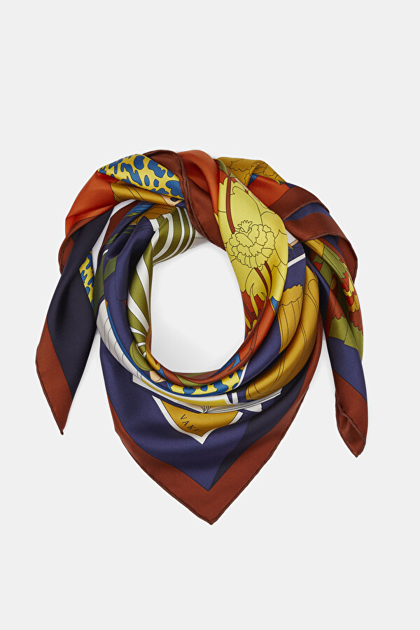 ROYAL BLUE OBJECT DESIGN TWILL SCARF 2