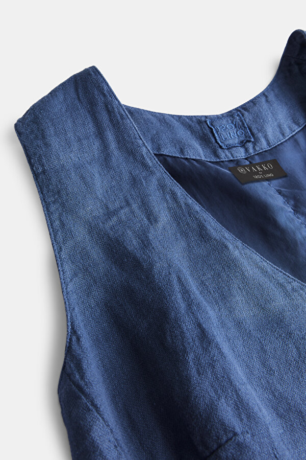 DARK BLUE V NECK VEST 7