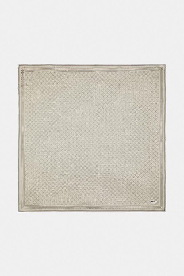 MONOGRAM DESENLİ İPEK EŞARP