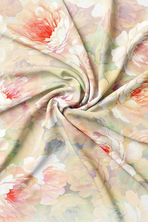 SOMON ÇİÇEK DESENLİ TWILL EŞARP 2