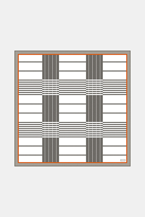 VİZON GEOMETRİK DESENLİ TWILL EŞARP