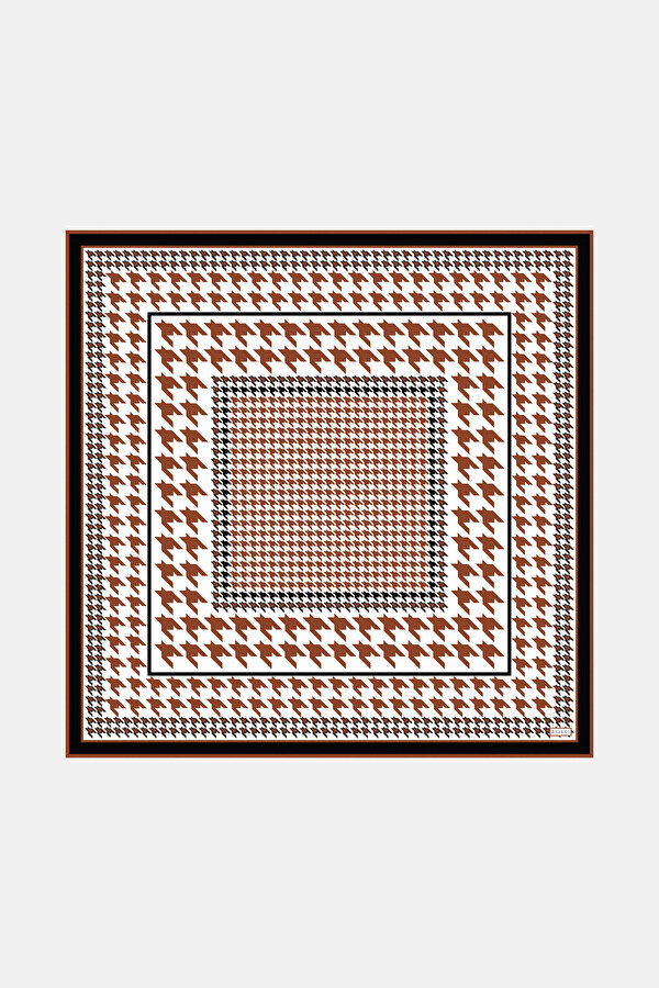 BLACK PIED DE POULE TWILL SCARF