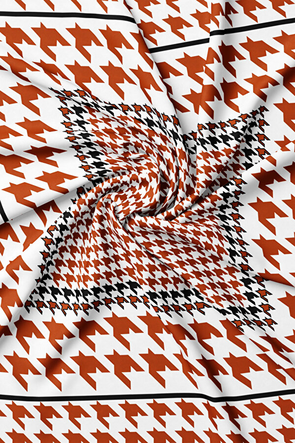 BLACK PIED DE POULE TWILL SCARF 2