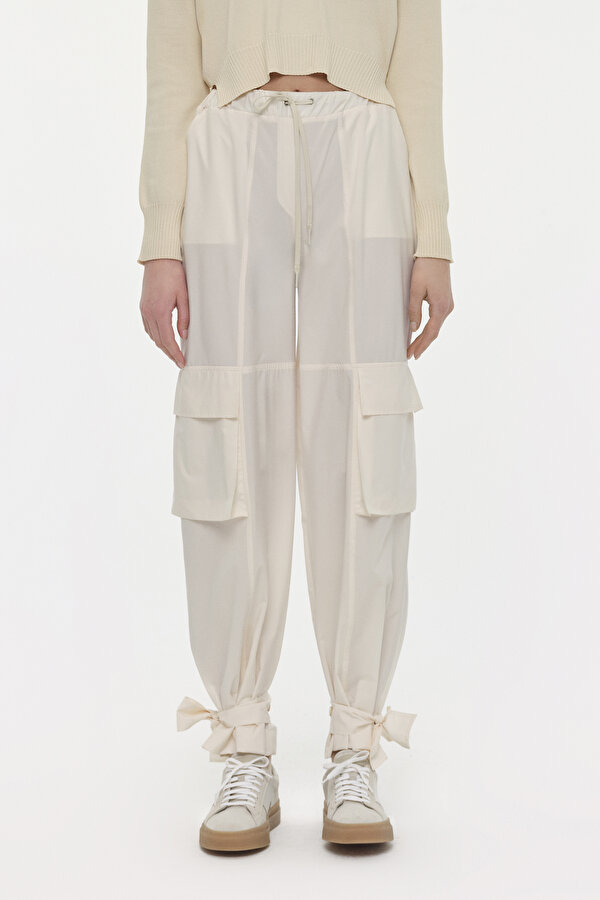 ECRU WIDE LEG TROUSERS 2