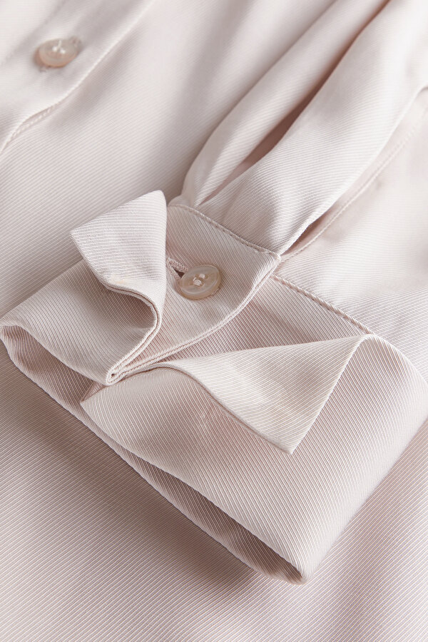 CREAM LONG SLEEVE ASYMMETRIC DRESS 7