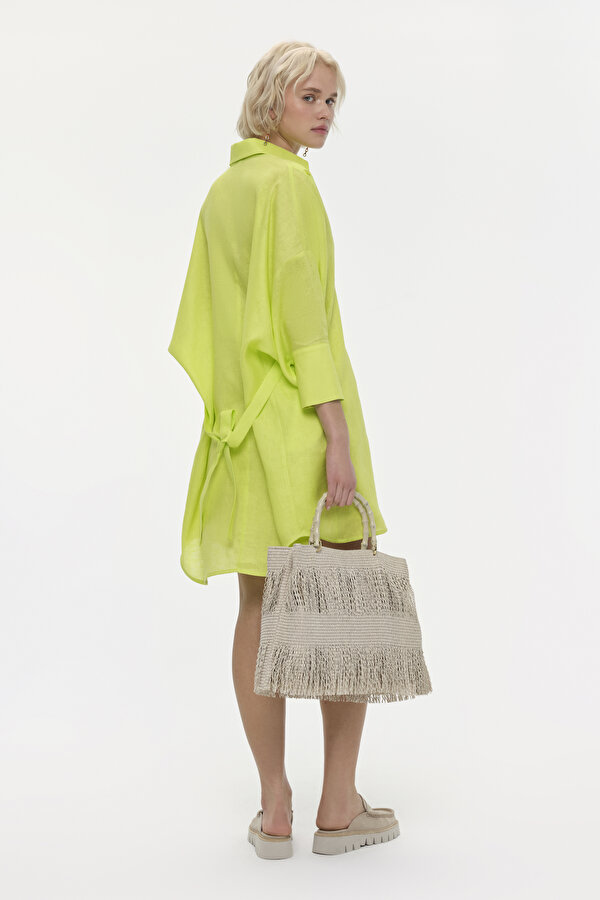 GREEN LONG SLEEVE ASYMMETRIC DRESS 7