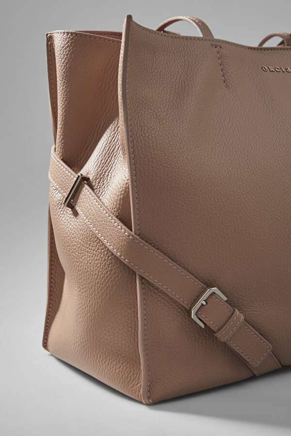 BEIGE LEATHER BAG 6