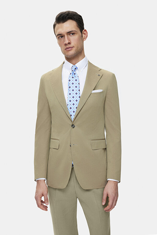 BEIGE COTTON/WOOL SUIT