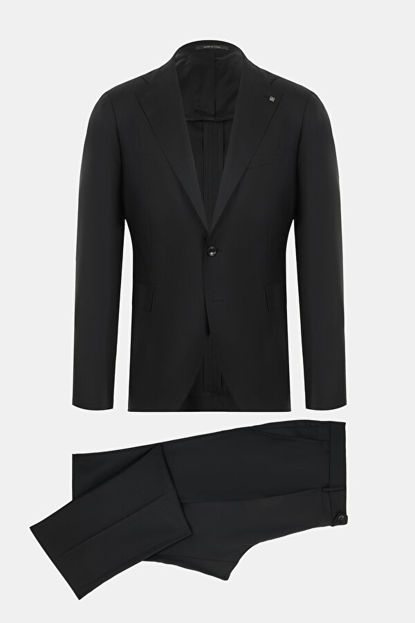 BLACK WOOL/SILK SUIT