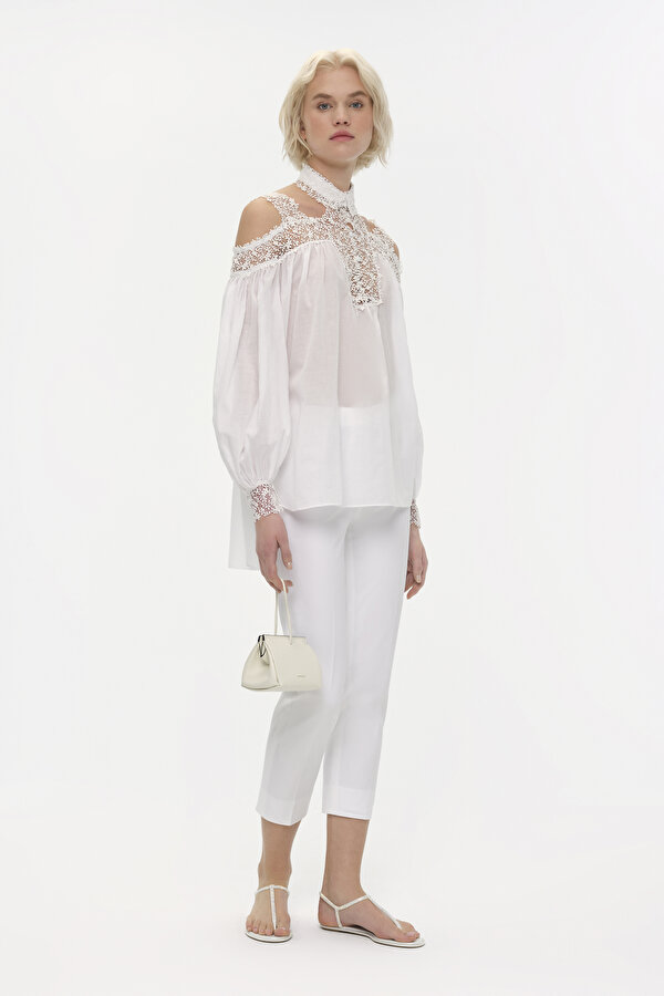 WHITE SKINNY LEG TROUSERS