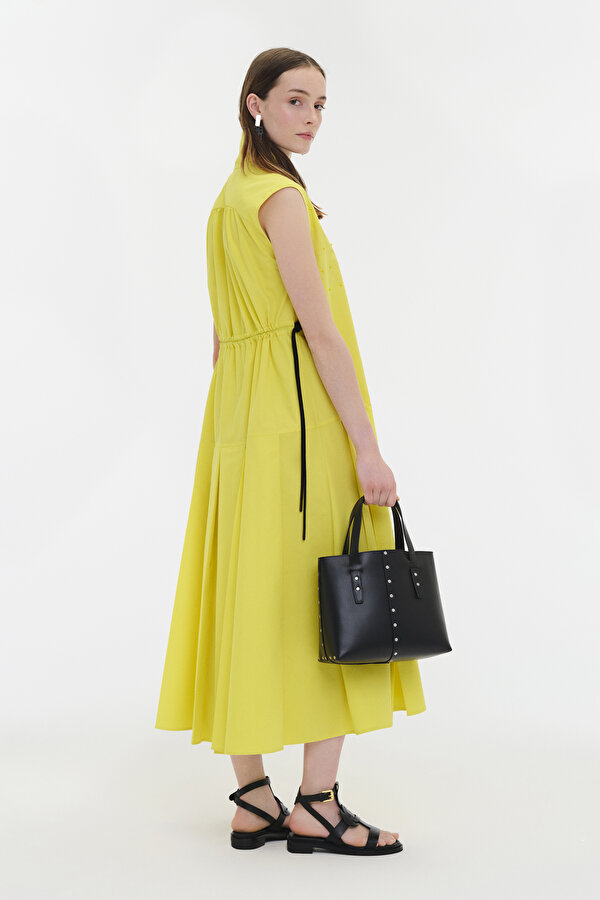LIGHT YELLOW SLEEVELESS DRESS 2