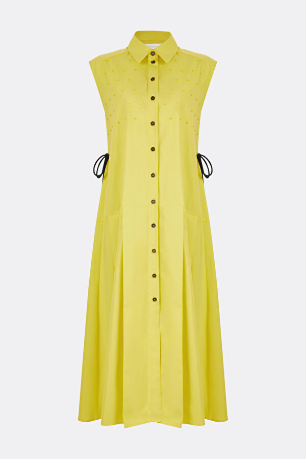 LIGHT YELLOW SLEEVELESS DRESS 6
