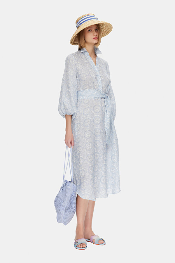 BLUE LONG SLEEVE DRESS