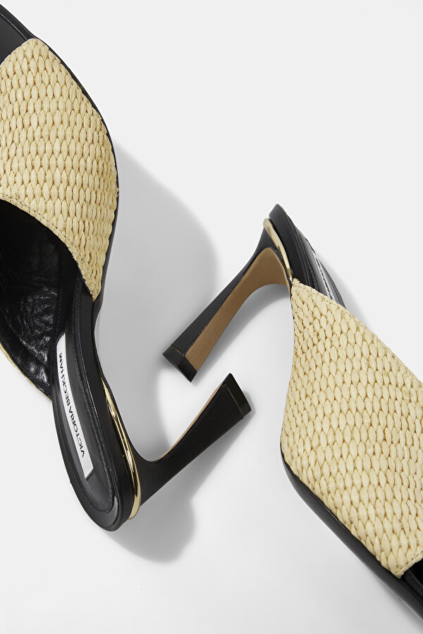 BLACK RAFFIA SLIPPER 6