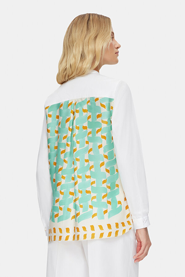 CINNAMON MANDARIN COLLAR LONG SLEEVE BLOUSE 2
