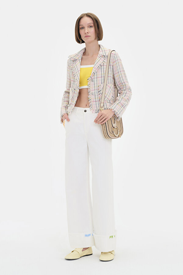 WHITE WIDE LEG TROUSERS