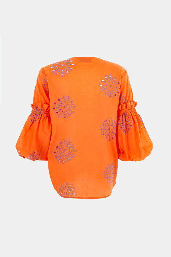 LILAC DESIGN FILLED LONG SLEEVE BLOUSE 2