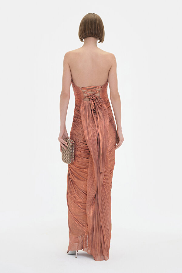 Marıa Lucıa Hohan Women Bronze Sleeveless Dress