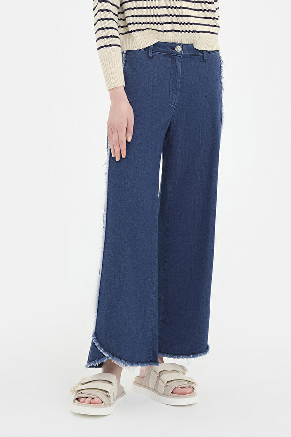 DARK NAVY BLUE STRAIGHT CUT TROUSERS 2