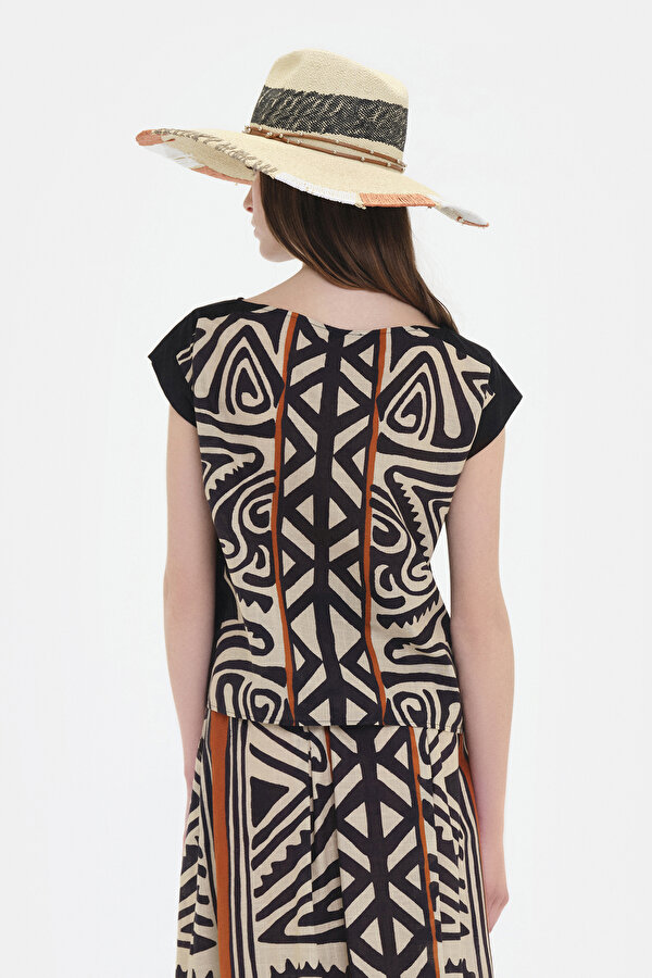 BRICK BOAT NECK BLOUSE 2