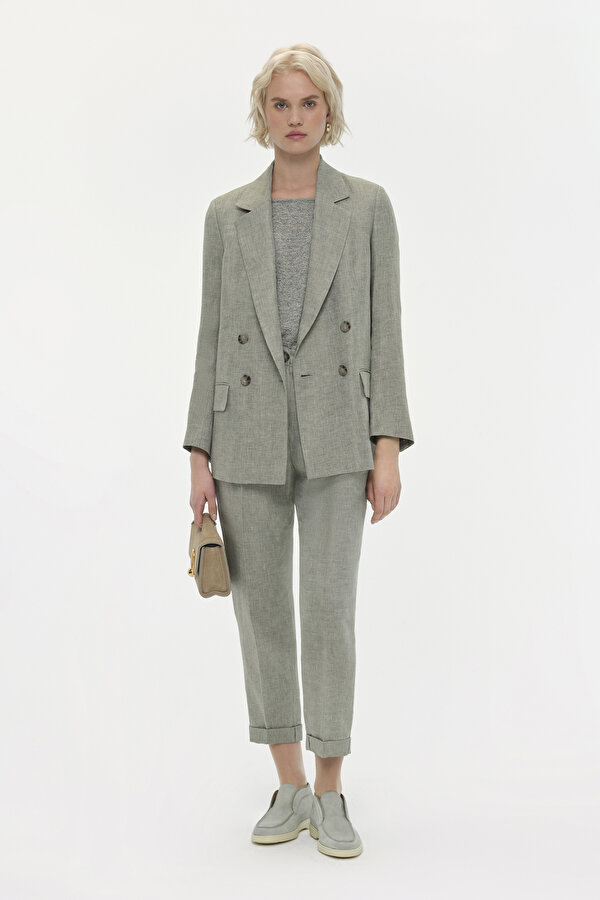 GREEN SURPLICE NECKLINE (CROSS-OVER NECKLINE) JACKET