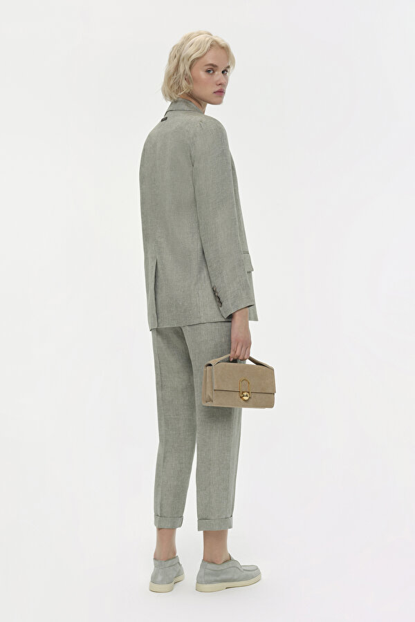 GREEN SURPLICE NECKLINE (CROSS-OVER NECKLINE) JACKET 2