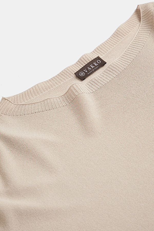 BEIGE BASIC / ROUND NECKLINE JERSEY 6