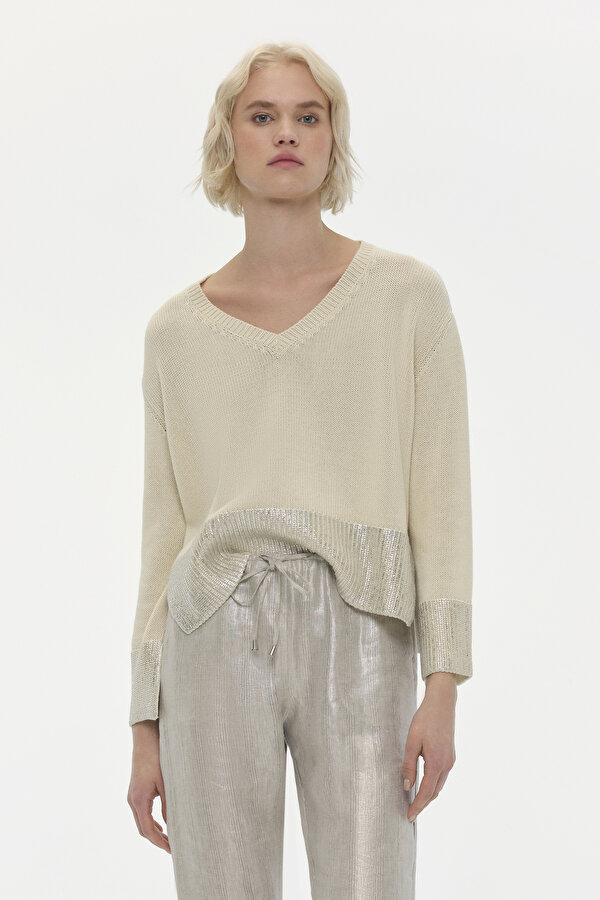 SILVER V NECK JERSEY