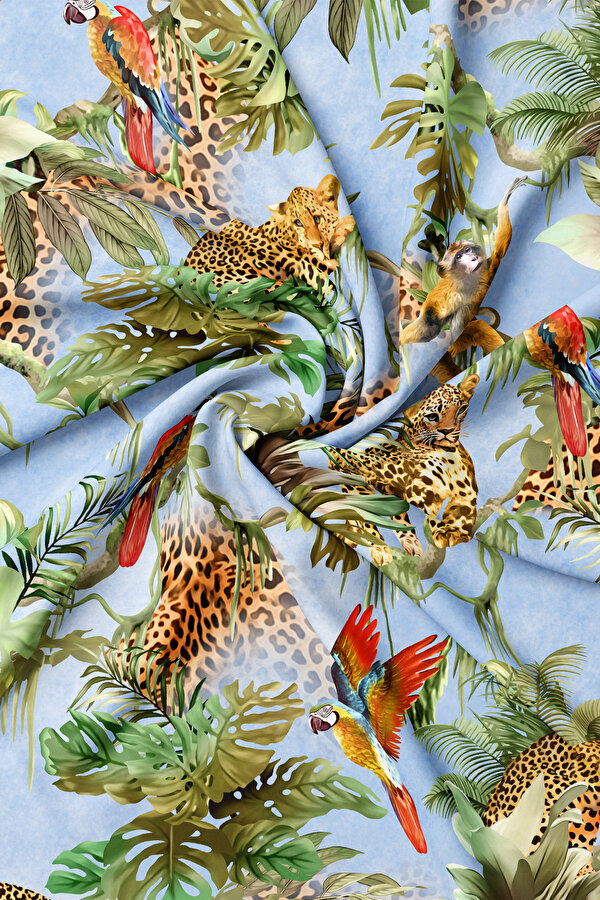 AÇIK MAVİ ANIMAL FIGÜRLÜ TWILL BANDANA 2