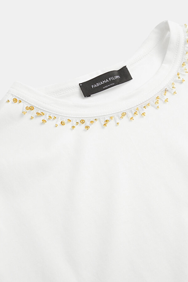 WHITE BASIC / ROUND NECKLINE SHORT SLEEVE TSHIRT 7