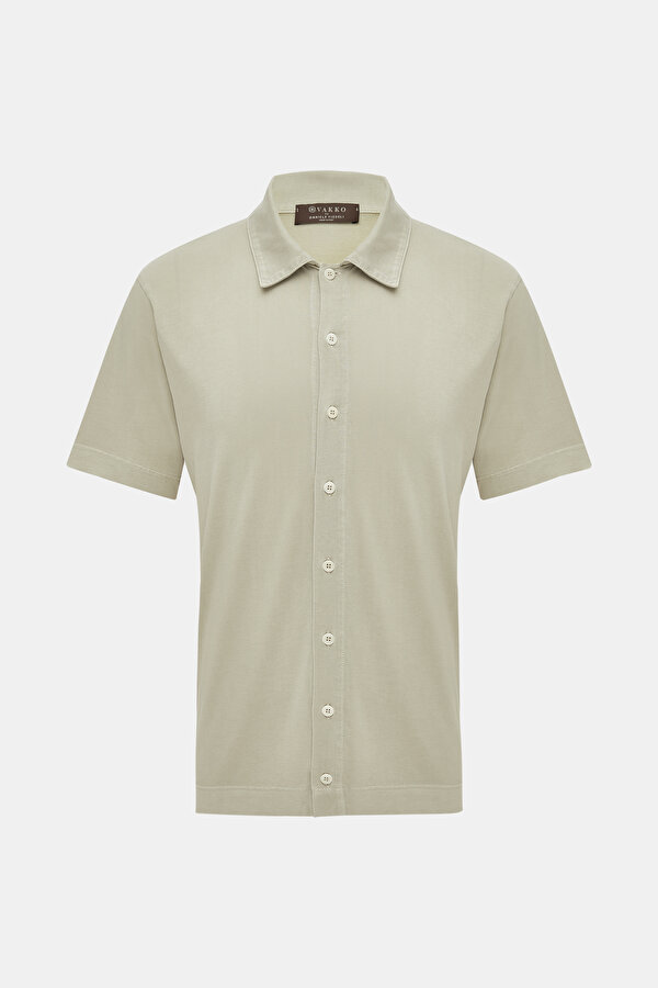 BEJ KISA KOLLU T-SHIRT