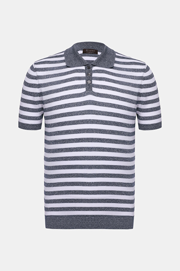 LACİVERT POLO YAKA KISA KOLLU T-SHIRT