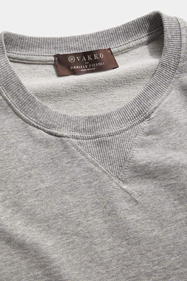 GRAY MELANGE BASIC / ROUND NECKLINE SWEATSHIRT 6